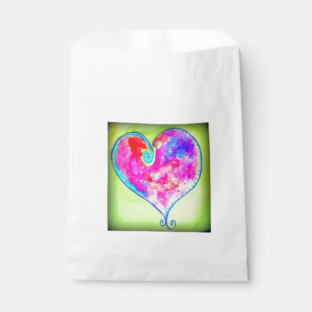 swirly pink heart favour bag (Front)