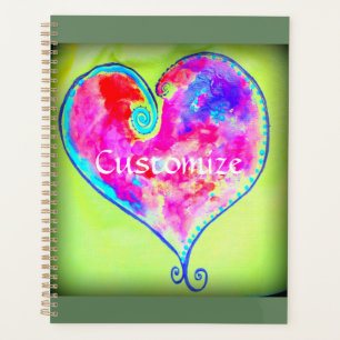 swirly pink hearts planner