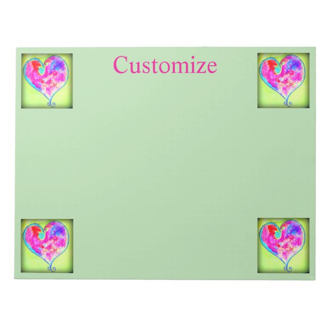 Swirly pink hearts Thunder_Cove Notepad (Front)