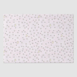 Swirly Pink Stars & Moons Tissue Paper