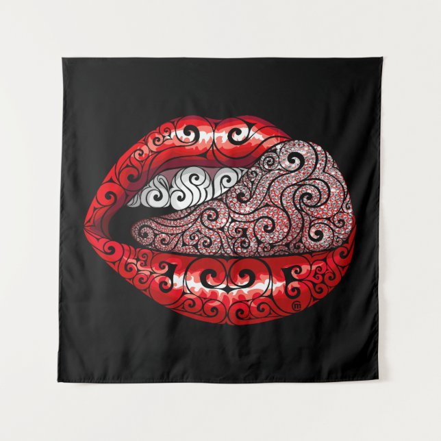 Swirly Precious Tongue Tapestry (Front)
