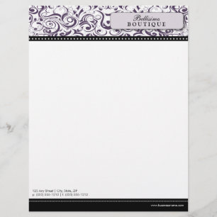 Swirly Purple Boutique Designer Letterhead