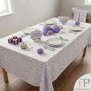 Swirly Purple Stars and Moons Tablecloth