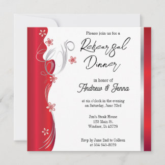 Swirly Red Design Invitation