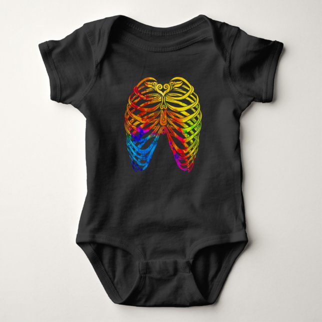 Swirly Ribcage (colour) Baby Bodysuit (Front)