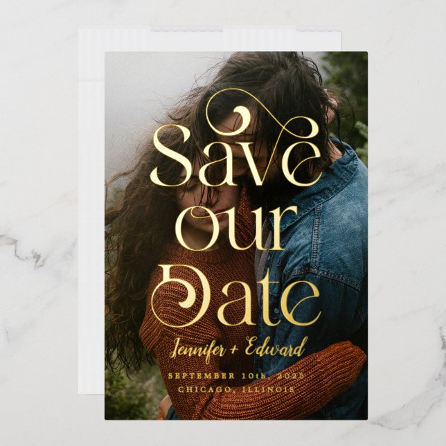 Swirly Save The Date Classy Typography (Envelope)