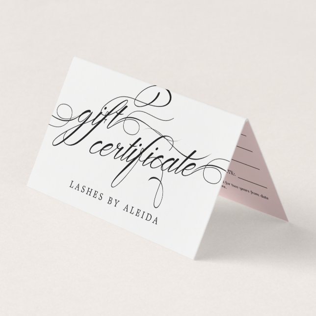 Swirly Script Gift Certificate (Front)