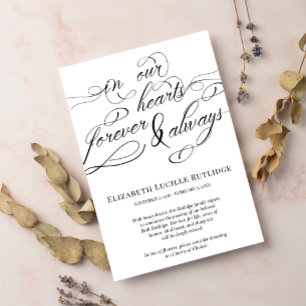 Swirly Script In Our Hearts Forever Announcement