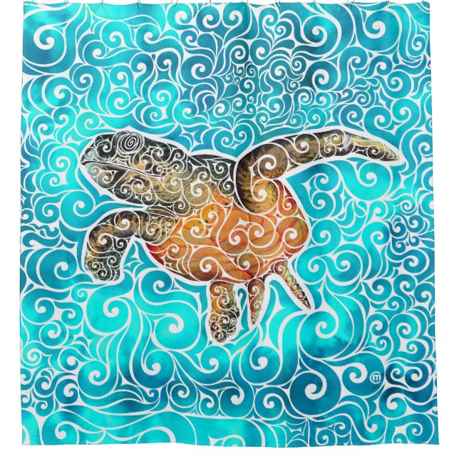 Swirly Sea Shower Curtain (Front)