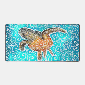 Swirly Sea-Turtle Desk Mat