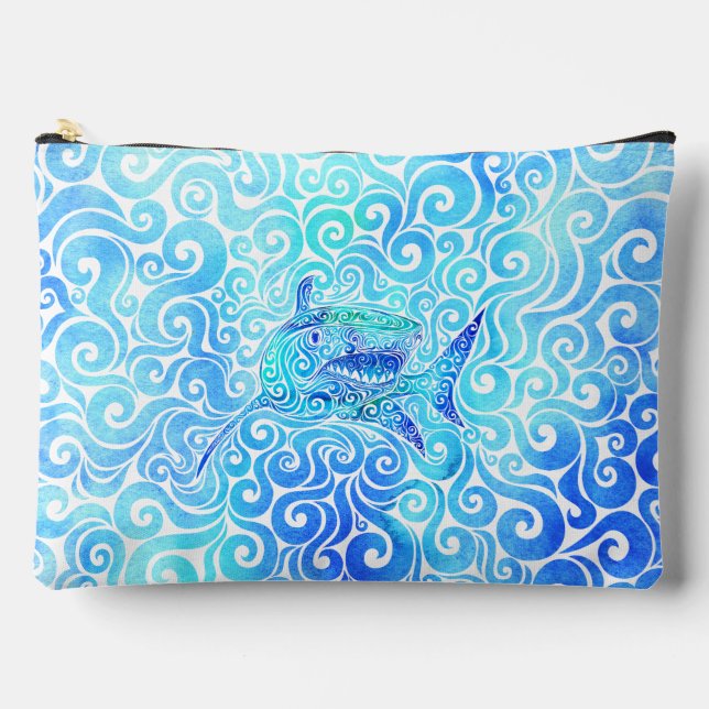 Swirly Shark Accessory Pouch (Front)