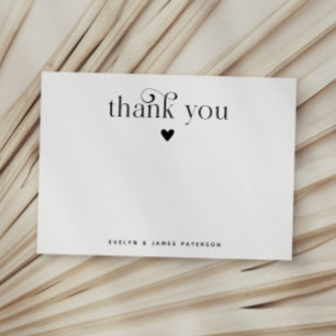 Swirly Simple Thank You Heart  Card
