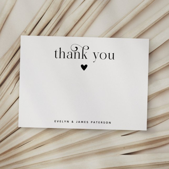 Swirly Simple Thank You Heart  Card (Creator Uploaded)