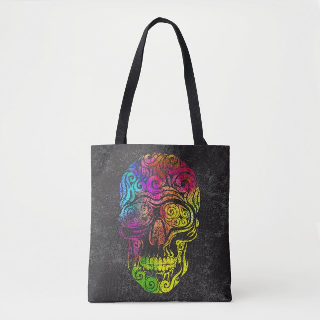 Swirly Skull Tote Bag (Front)