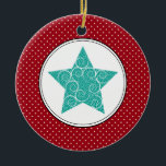 Swirly Star Ceramic Christmas Ornaments<br><div class="desc">This elegant ornament can be totally personalised by you to make a wonderful holiday gift for anyone on your shopping list!
Artwork by Sarah Paris</div>