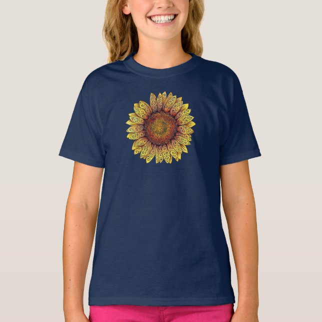 Swirly Sunflower T-Shirt (Front)