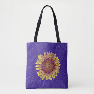 Swirly Sunflower Tote Bag