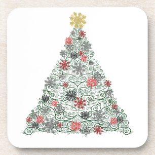 Swirly Tree Decorated Coaster