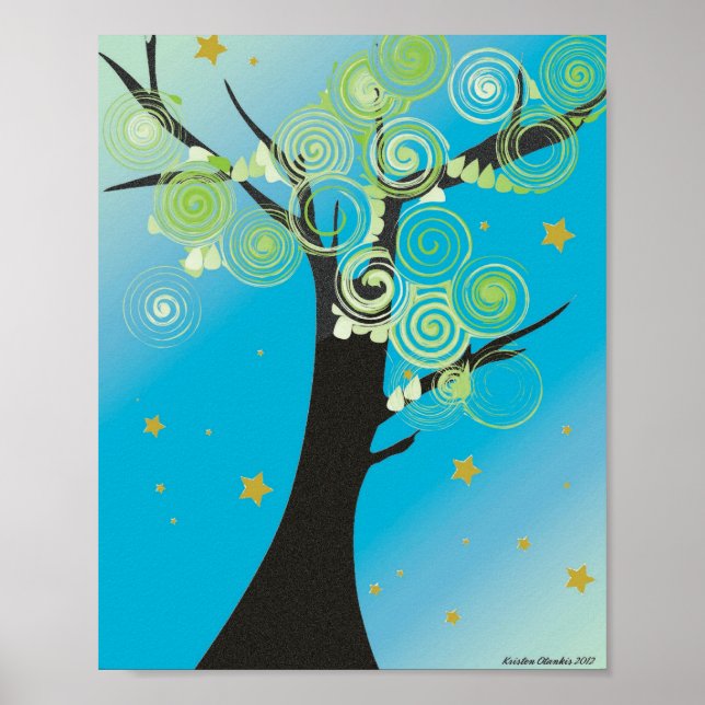Swirly Tree Print (Front)