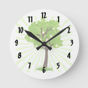 swirly tree with rays behind earth design.png round clock