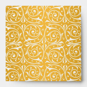 Swirly Vines in Yellow Pattern Envelopes