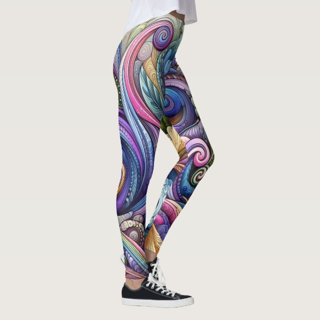 Swirly Whirly Colour Burst  Leggings (Right)
