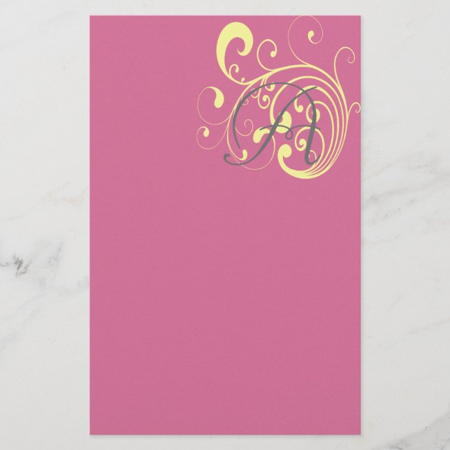 Swirly Yellow Stationery (Front)