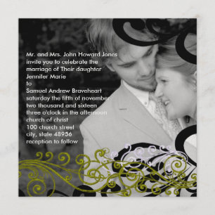 Swirly Your Photo Wedding Invitation