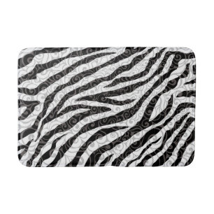 Swirly Zebra Design Bath Mat