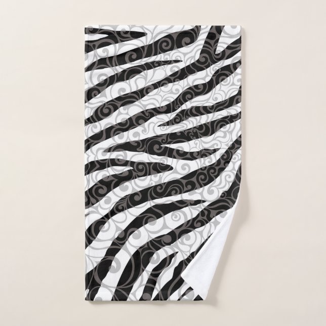 Swirly Zebra Design Hand Towel (Hand Towel)
