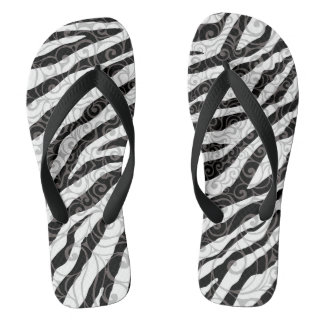Swirly Zebra Design Thongs