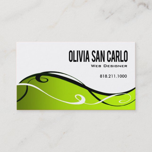 Swirlygig Web Designer business card template (Front)