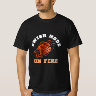 Swish Mode On Fire, basketball typography T-Shirt