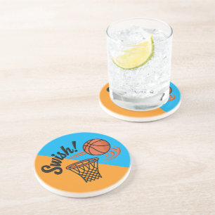 Swish Slam Dunk: Vintage Basketball Style Coaster