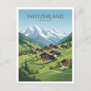 Swiss Alps Grindelwald Switzerland Travel Souvenir Postcard