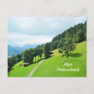 Swiss alps in summer postcard