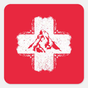 Swiss Alps Matterhorn - Switzerland  Square Sticker