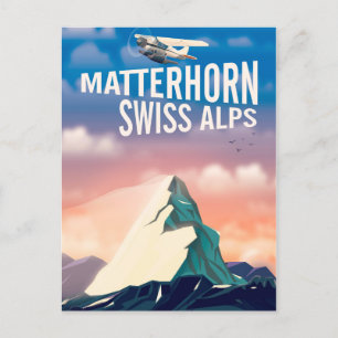 Swiss Alps Matterhorn travel poster Postcard