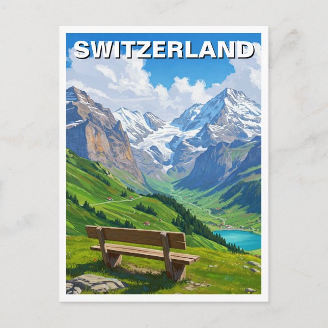 Swiss Alps Switzerland Travel Postcard (Front)