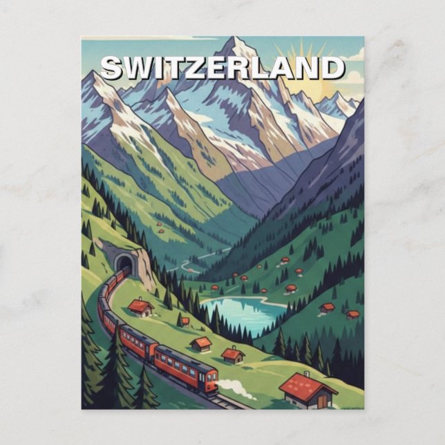 Swiss Alps Switzerland Travel Postcard (Front)