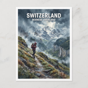 Swiss Alps, Via Alpina near Lauterbrunnen Keepsake Postcard