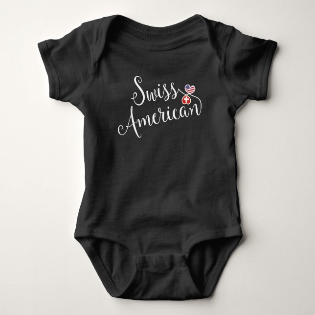 Swiss American Entwinted Hearts Baby Bodysuit (Front)