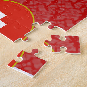Swiss Angel Flag on Red and White Personalized Jigsaw Puzzle