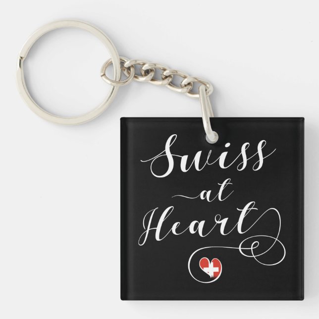 Swiss At Heart, Switzerland Key Ring (Front)
