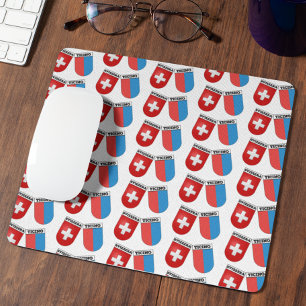 Swiss & Canton Ticino Flags Mouse Pad