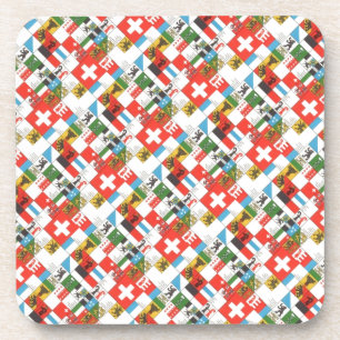 Swiss cantonial flags coaster