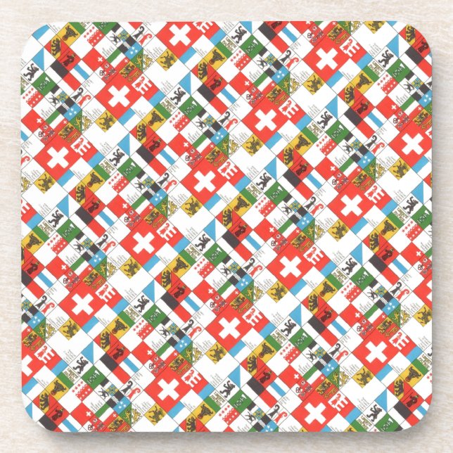 Swiss cantonial flags coaster (Front)