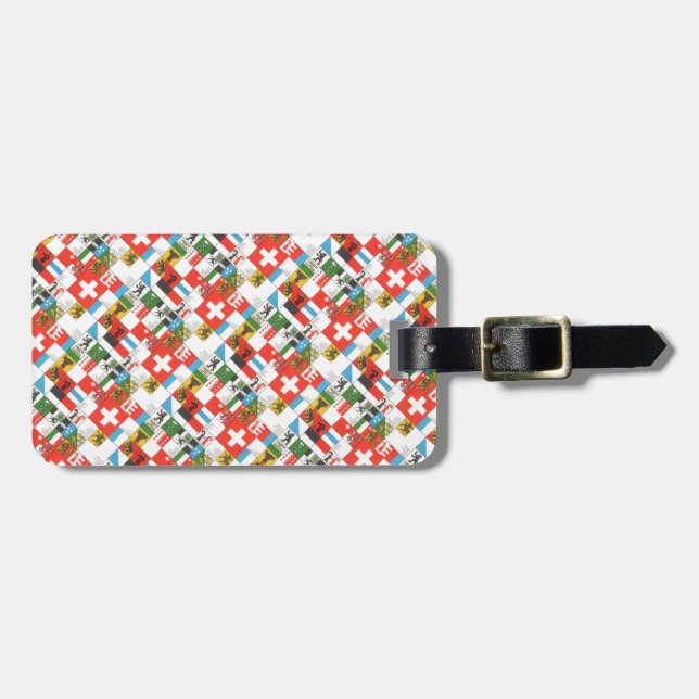 Swiss cantonial flags luggage tag (Front Horizontal)