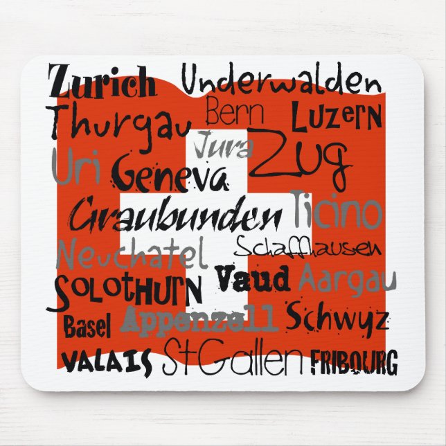Swiss Cantons Mousepad (Front)