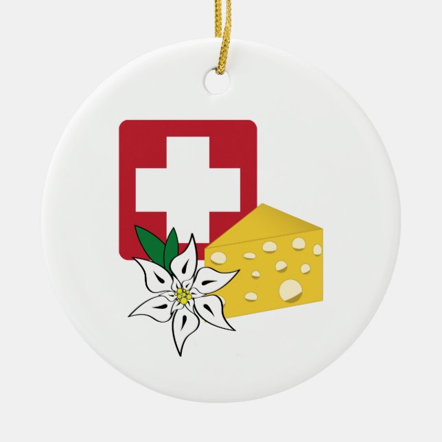 Swiss Ceramic Ornament (Front)